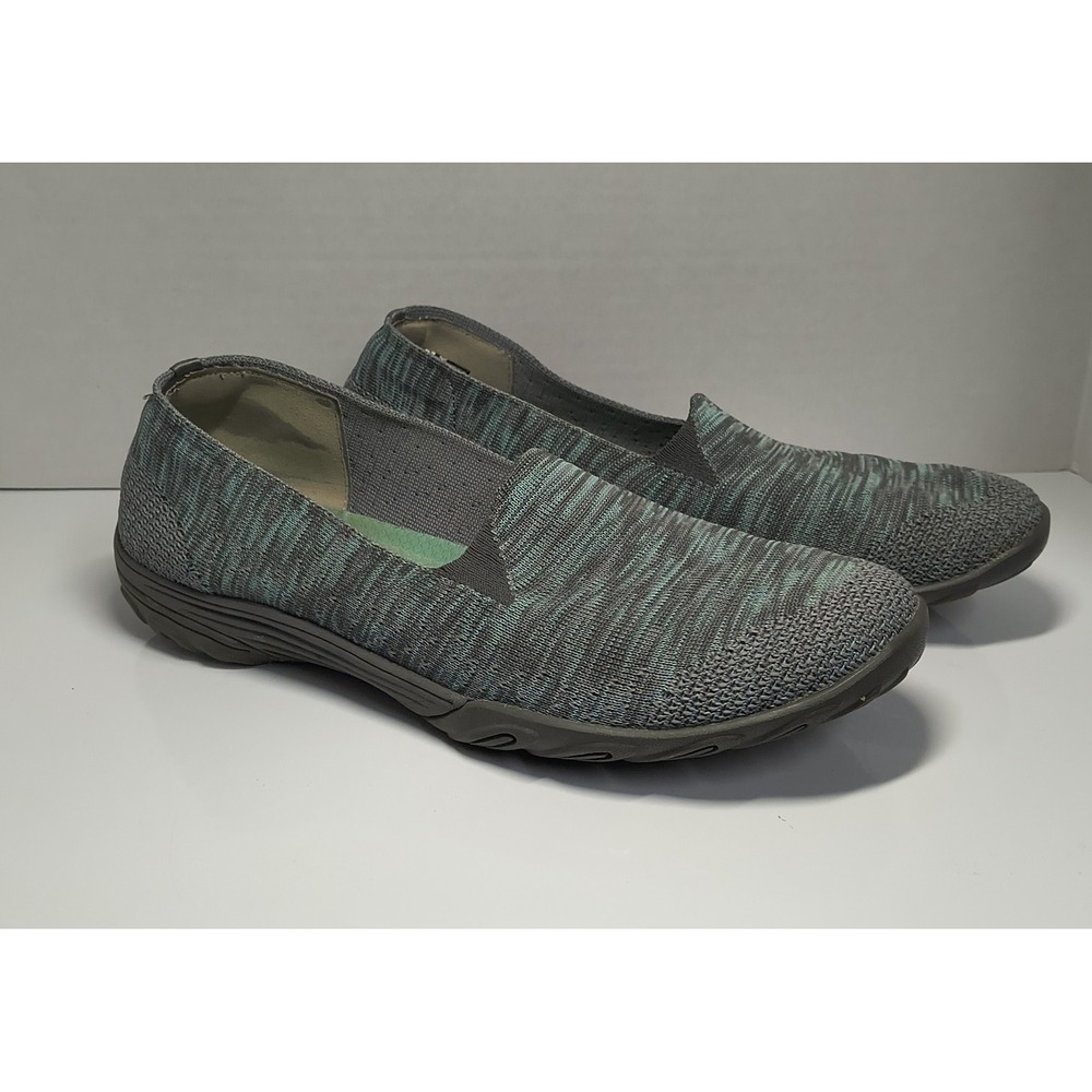 Skechers Womens 9.5 Empress Classic Fit Slip On Sneakers Walking Shoes Gray Teal